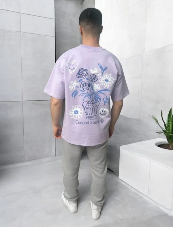 THE SMILEY FLOWER TEE - LILLA