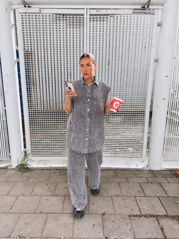Harley denim set grijs