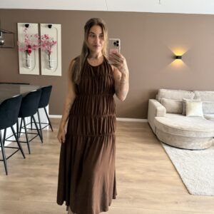 THE OPEN AISH DRESS - CHOCO