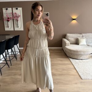 THE OPEN AISH DRESS - BEIGE