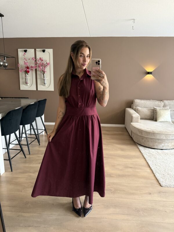 THE SAN SIRO DRESS - BORDEAUX - Afbeelding 2