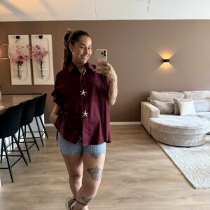 THE OVERSIZED TREND BLOUSE - BORDEAUX