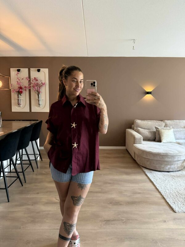 THE OVERSIZED TREND BLOUSE - BORDEAUX - Afbeelding 2