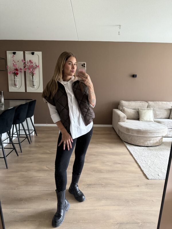 Reversible body warmer choco