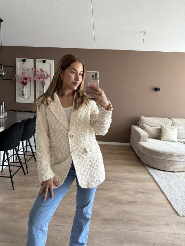 Ruffle blazer beige - Afbeelding 3